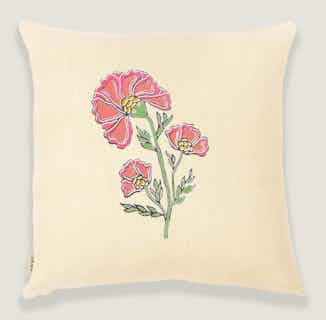 Zahra | Recycled Cotton Cushion Cover | Cream & Floral from Tikauo in sustainable cushion covers, sustainable furnishings
