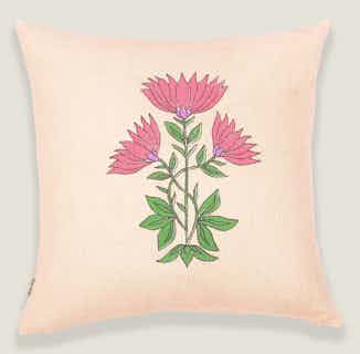 Juhi | Recycled Cotton Cushion Cover | Floral Pink from Tikauo in sustainable cushion covers, sustainable furnishings