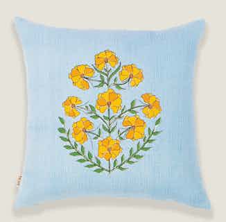 Zareen | Recycled Cotton Cushion Cover | Blue Floral from Tikauo in sustainable cushion covers, sustainable furnishings