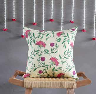 Firdos | Recycled Cotton Cushion Cover | Floral Yellow from Tikauo in sustainable cushion covers, sustainable furnishings