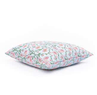 Bahar | Recycled Cotton Cushion Cover | Floral Blue from Tikauo in sustainable cushion covers, sustainable furnishings