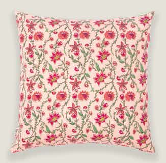 Bahar | Recycled Cotton Cushion Cover | Floral Pink from Tikauo in sustainable cushion covers, sustainable furnishings