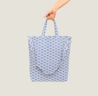Ikigai | Recycled Cotton Tote Bag | Blue & White from Tikauo in sustainable canvas tote bags, sustainable designer bags