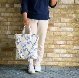 Sakana Tote Bag in Blue from Tikauo in sustainable canvas tote bags, sustainable designer bags