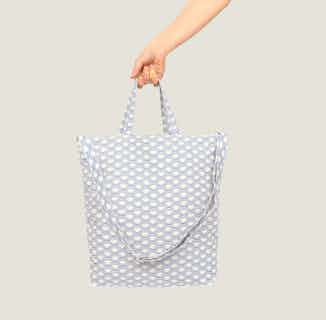 Wabi Sabi | Recycled Cotton Tote Bag | Blue & White from Tikauo in sustainable canvas tote bags, sustainable designer bags