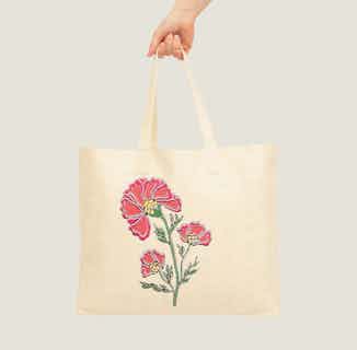 Zahra | Recycled Cotton Beach Tote Bag | Floral from Tikauo in sustainable canvas tote bags, sustainable designer bags