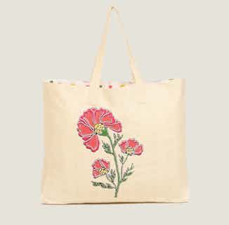 Zahra | Recycled Cotton Beach Tote Bag | Floral from Tikauo in reusable shopping tote bags, eco-friendly household items