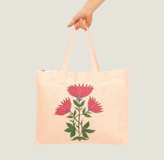 Juhi | Recycled Cotton Beach Tote Bag | Floral from Tikauo in reusable shopping tote bags, eco-friendly household items