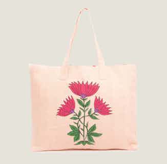 Juhi | Recycled Cotton Beach Tote Bag | Floral from Tikauo in sustainable canvas tote bags, sustainable designer bags