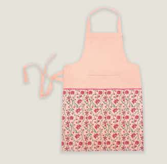 Bahar | Recycled Cotton Apron | Floral Pink from Tikauo in sustainable cookware, sustainable kitchen items