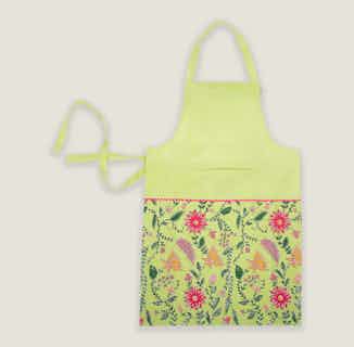 Shalimar | Recycled Cotton Apron | Green Floral from Tikauo in sustainable cookware, sustainable kitchen items