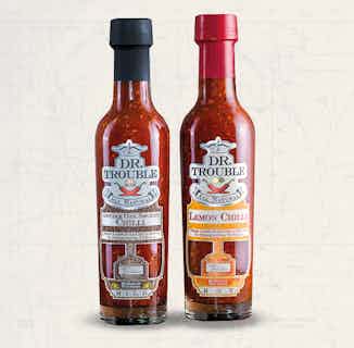 Bundle Deal | African Double Oak Smoked Chilli Sauce + Dr Trouble African Lemon Chilli Sauce | 250ml from Dr Trouble in organic cooking ingredients, Sustainable Food & Drink