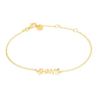 SHANTi | 22ct Gold Plated Recycled Silver Tiny Shanti Bracelet | Gold from Loft & Daughter in sustainable bracelets, sustainably sourced jewellery