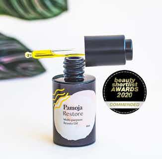 Restore Multi-purpose Beauty Oil from Pamoja in natural face care, vegan friendly skincare