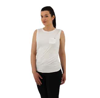 The Timeless Sleeveless - Ivory from Royal Bamboo in sustainable vest tops, Sustainable Tops For Women