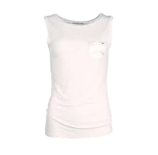 The Timeless Sleeveless - Ivory from Royal Bamboo in sustainable vest tops, Sustainable Tops For Women