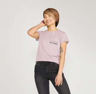 B-Kind | Organic Slogan 'B-Kind' Short Sleeve T-Shirt | Pink from Reflexone in eco-conscious t-shirts for women, Sustainable Tops For Women