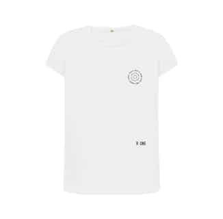 B-Circ | Organic Circular Slogan Short Sleeve T-Shirt | White from Reflexone in eco-conscious t-shirts for women, Sustainable Tops For Women