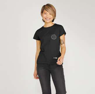 B-Circ | Organic Circular Slogan Short Sleeve T-Shirt | Black from Reflexone in eco-conscious t-shirts for women, Sustainable Tops For Women