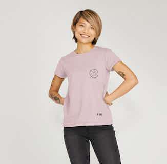 B-Circ | Organic Circular Slogan Short Sleeve T-Shirt | Pink from Reflexone in eco-conscious t-shirts for women, Sustainable Tops For Women