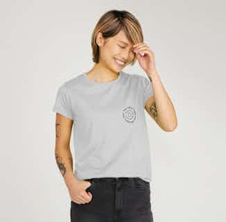 B-Circ | Organic Circular Slogan Short Sleeve T-Shirt | Grey from Reflexone in eco-conscious t-shirts for women, Sustainable Tops For Women