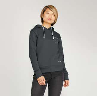 B-Conscious | Planet Embroidery Organic Hoodie | Black from Reflexone in sustainably made hoodies, Sustainable Tops For Women
