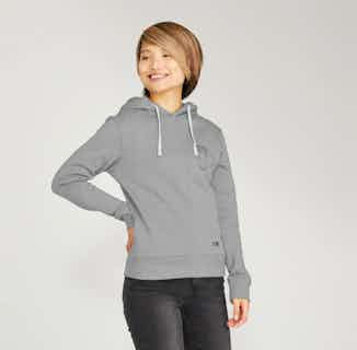 B-Conscious | Planet Embroidery Organic Hoodie | Grey from Reflexone in sustainably made hoodies, Sustainable Tops For Women