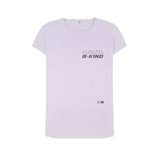 B-Kind | Organic Slogan 'B-Kind' Short Sleeve T-Shirt | Lilac from Reflexone in eco-conscious t-shirts for women, Sustainable Tops For Women