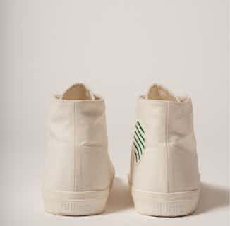 High-Top Recycled Canvas Trainers | White & Striped from Elliott Footwear in sustainable women's trainers, sustainable ethical shoes for women
