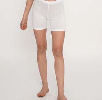 Organic Cotton 2-pack Slip Shorts | White from Nude & Not in eco friendly undies for women, Women's Sustainable Clothing