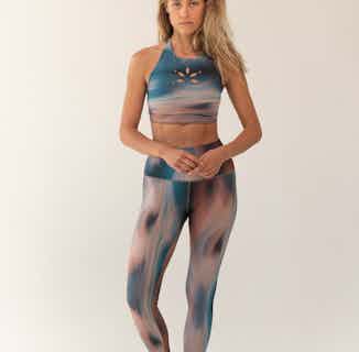Spiritual Warrior | Regenerated Fabric Yoga Workout Leggings | Tripoli | Transcendence from Inhala Soulwear in sustainable workout gear for women, Women's Sustainable Clothing