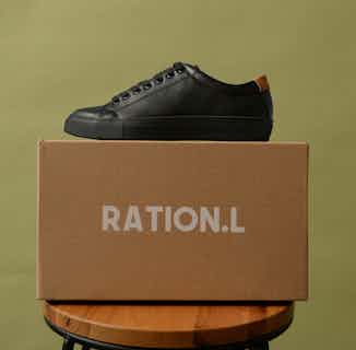 R-Kind | Vegan Leather Gender Neutral Trainers | Mercury Black from Ration.L in sustainable ethical shoes for women, Women's Sustainable Clothing