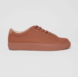 R-Kind | Certified Organic & Recycled Flat Trainer | Mars Rustic Red from Ration.L in sustainable women's trainers, sustainable ethical shoes for women