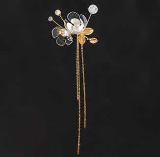 Recycled Long Drip Jasmine Brooch from Upcycle with Jing in artisan brooches, sustainably sourced jewellery