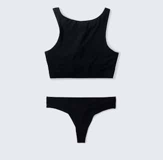 MicroModal High Neck Bralette And Thong Set | Black from Cavalier in eco friendly undies for women, Women's Sustainable Clothing