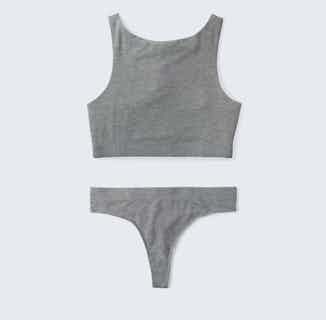 MicroModal High Neck Bralette And Thong Set | Wolf Grey from Cavalier in eco friendly undies for women, Women's Sustainable Clothing