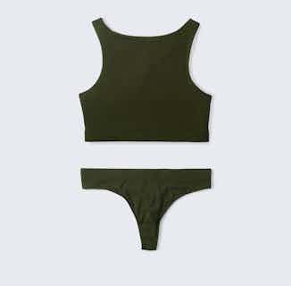 MicroModal High Neck Bralette And Thong Set | Rifle Green from Cavalier in eco friendly undies for women, Women's Sustainable Clothing