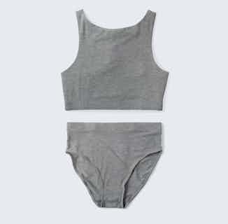 MicroModal High Neck Bralette And Cheeky Brief Set | Wolf Grey from Cavalier in eco friendly undies for women, Women's Sustainable Clothing