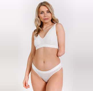 MicroModal Triangle Bralette And Bikini Set | White from Cavalier in sustainable undwerwear sets, eco friendly undies for women