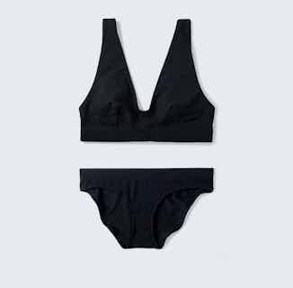 MicroModal Triangle Bralette And Bikini Set | Black from Cavalier in sustainable undwerwear sets, eco friendly undies for women