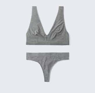 MicroModal Bralette And Thong Set | Wolf Grey from Cavalier in sustainable undwerwear sets, eco friendly undies for women