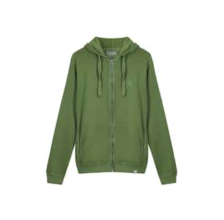 Apollo | GOTS Organic Cotton Zip Hoodie | Olive from Komodo in sustainably made hoodies, Sustainable Tops For Women