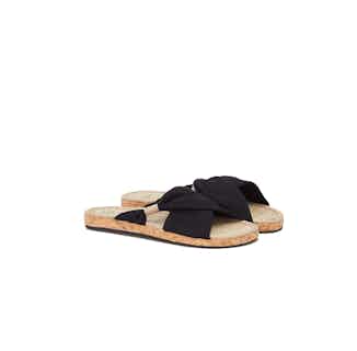 Helena Slider Tapa | Recycled Organic Women's Shoe | Black Coal from Komodo in sustainable ethical shoes for women, Women's Sustainable Clothing