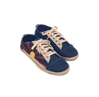 Free Tibet | Recycled Organic Women's Shoe | Navy from Komodo in sustainable ethical shoes for women, Women's Sustainable Clothing
