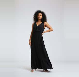 Whirlygig | Organic Long Summer Dress | Black Coffee from Komodo in ethical skirts & dresses, Women's Sustainable Clothing