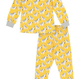 Zebra Stripe | Unisex Kids Bamboo Pyjamas Set | Orange from Nightire in sustainable baby & toddler clothing, Sustainable Children's Clothing