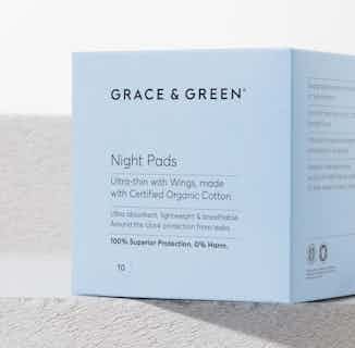 Biodegradable Organic Cotton Pads | Day or Night | 10 Pack from Grace and Green in eco friendly feminine hygiene products, sustainable hygiene products