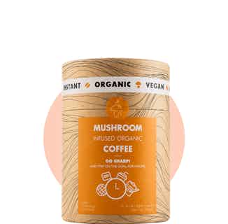Go Sharp | Organic Instant Coffee | Lion's Mane and Chanterelle | 10 servings from Mushroom Cups in ethically sourced coffee, healthy organic drinks