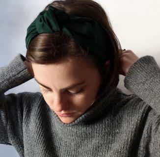 100% Organic Bamboo Silk Queen Headband | Forest Green from Good House London in sustainable vegan accessories for women, Women's Sustainable Clothing