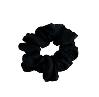 100% Organic Bamboo Silk Scrunchie | Midnight Black from Good House London in sustainable vegan accessories for women, Women's Sustainable Clothing